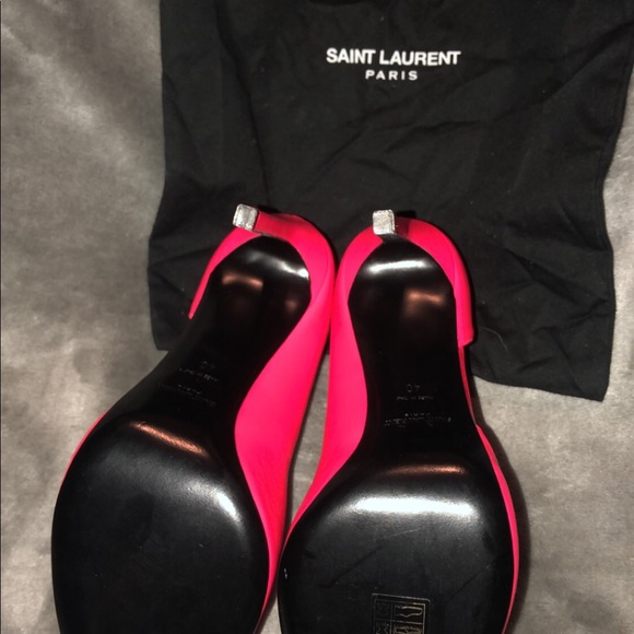 Saint Laurent Fluorescent Pink Heels - Picture 3 of 4